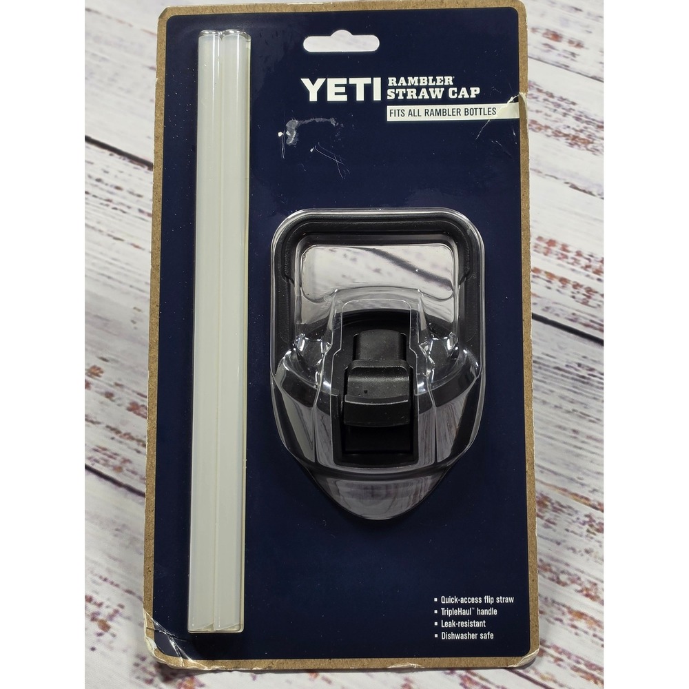 YETI Rambler Straw Cap Black NIB Fits All Rambler Bottles Leak‎ Resistant NEW